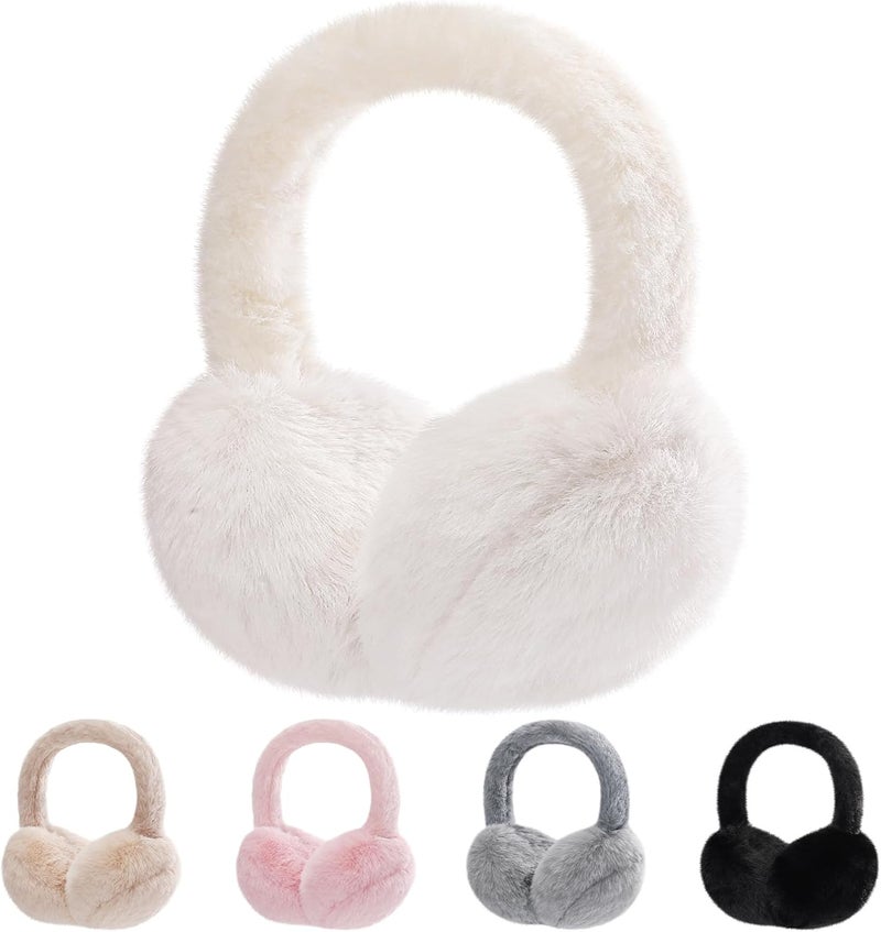 Clothclose Ear Muffs for Kids - Furry Ear Muffs for Winter Women Girls Boys, Foldable Cozy Winter Earmuffs Warmers - Image 1